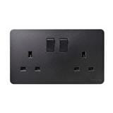 SELAMAT 13A 250V 2 GANG SWITCH SOCKET MQ5132J-BLACK