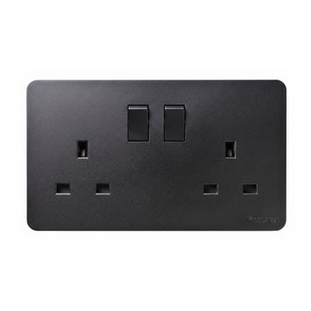 SELAMAT 13A 250V 2 GANG SWITCH SOCKET MQ5132J-BLACK