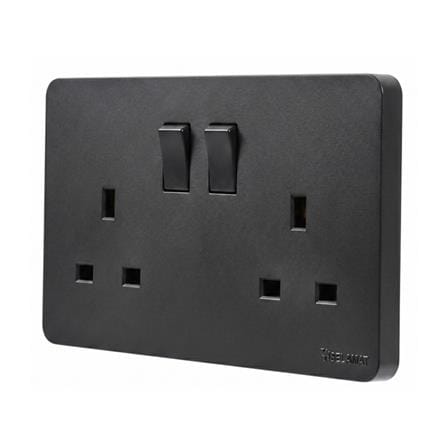 SELAMAT 13A 250V 2 GANG SWITCH SOCKET MQ5132J-BLACK