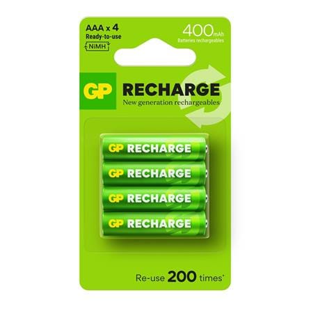 GP RECHARGEABLE BATTERY 400mAh AAA 4S