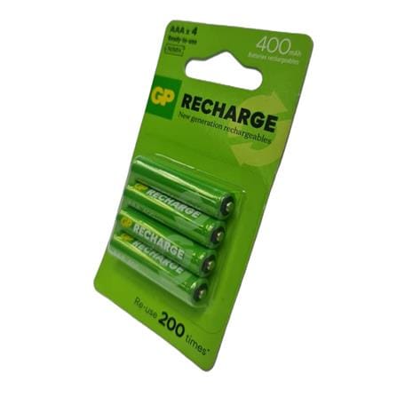 GP RECHARGEABLE BATTERY 400mAh AAA 4S