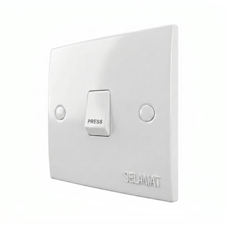 SELAMAT 10A  250V 1 GANG BELL SWITCH MS101L-BELL WHITE