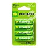 GP RECHARGEABLE BATTERY 1000mAh AA 4S