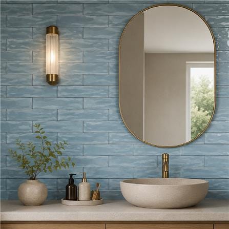 GNG WALL TILE 7.5X30CM ORIENTAL SPANISH SKY BLUE 1.12M2