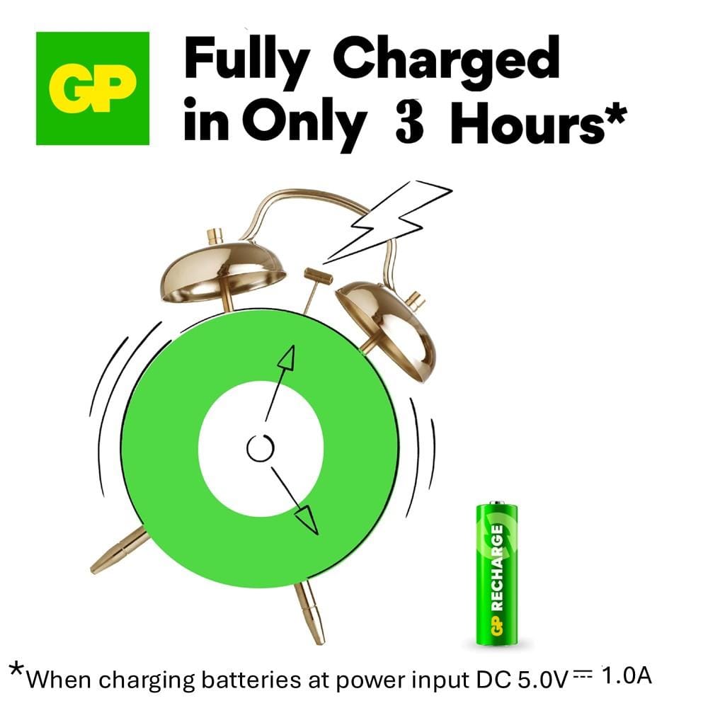 GP RECHARGE CHARGER E221+2S AA 1000mAh + 2S AAA 400mAh