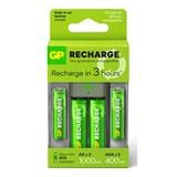 GP RECHARGE CHARGER E221+2S AA 1000mAh + 2S AAA 400mAh