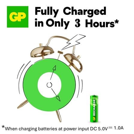 GP RECHARGE CHARGER E221+2S AA 1000mAh + 2S AAA 400mAh