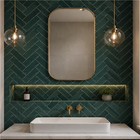 GNG WALL TILE 7.5X30CM ORIENTAL SPANISH EMERALD GREEN 1.12M2