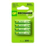 GP RECHARGEABLE BATTERY 800mAh AAA 4S