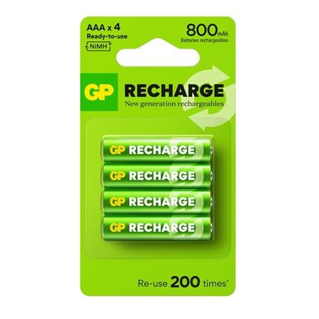 GP RECHARGEABLE BATTERY 800mAh AAA 4S