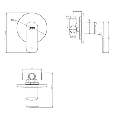 AMERICAN STANDARD LOVEN CONCEALED SHOWER FFAS1M36-709500BF0 CHROME