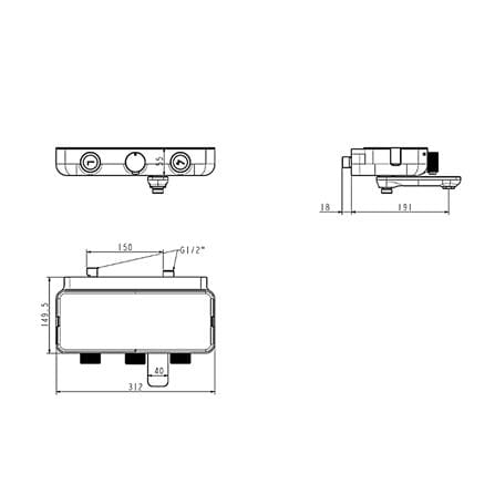 AMERICAN STANDARD EASYSET EXPOSED BATH & SHOWER AUTO TEMPERATURE FFAS4954-609500BC0 CHROME