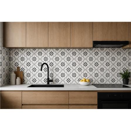 GNG FLOOR TILE 20x20CM ART DECORATIVE WHITE GREY 1.2M2