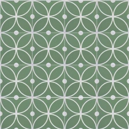 GNG FLOOR TILE 20X20CM ART DECORATIVE WHITE GREEN 1.0M2