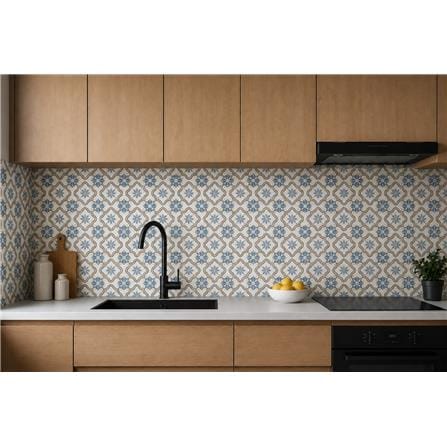 GNG FLOOR TILE 20X20CM ART DECORATIVE BLUE BEIGE 1.2M2