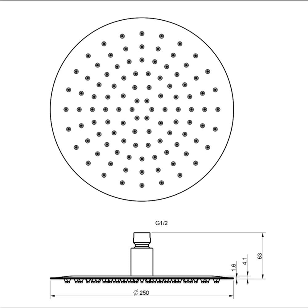 AMERICAN STANDARD SUPER THIN AIR-IN SHOWER HEAD FFASS053-006500BC0 ROUND