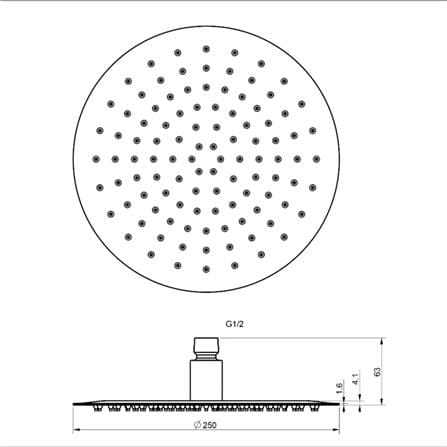 AMERICAN STANDARD SUPER THIN AIR-IN SHOWER HEAD FFASS053-006500BC0 ROUND
