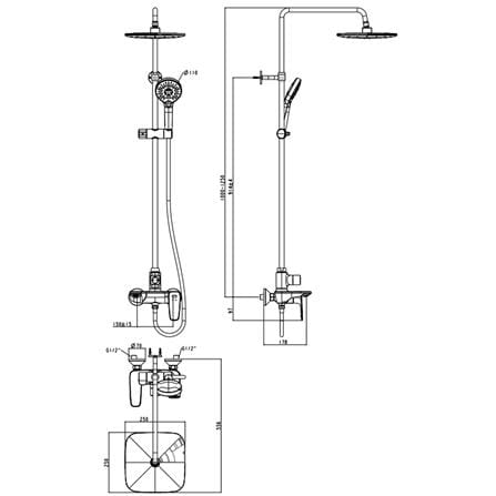 AMERICAN STANDARD SIGNATURE EXPOSED BATH & SHOWER MIXER FFAS1772-701GL0BF0
