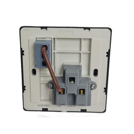 13A 1 GANG UNIVERSAL SWITCH SOCKET MATT BLACK HC8318S-SBL INFINIT T&J