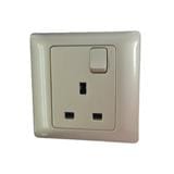 13A 250V 1 GANG SWITCH SOCKET CHAMPAGNE GOLD K813SA-PS-D T&J