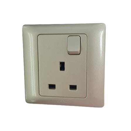 13A 250V 1 GANG SWITCH SOCKET CHAMPAGNE GOLD K813SA-PS-D T&J