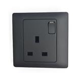 13A 250V 1 GANG SWITCH SOCKET MATT BLACK K8613S-SBL-D T&J