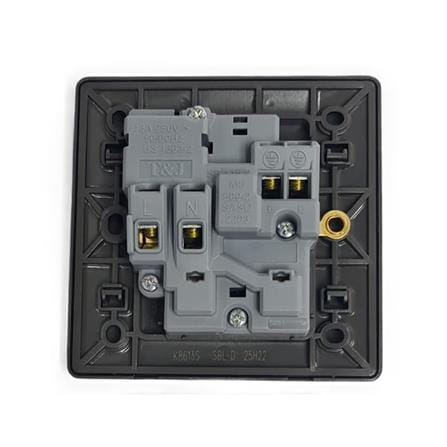13A 250V 1 GANG SWITCH SOCKET MATT BLACK K8613S-SBL-D T&J