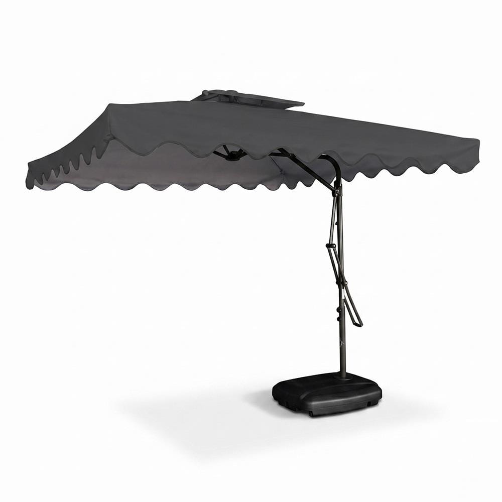 ELK CANTILEVER PARASOL WITH BASE DARK GREY 2.5X2.5X2.3M