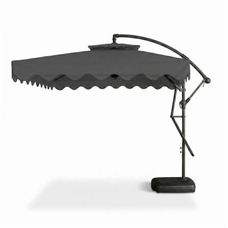 ELK CANTILEVER PARASOL WITH BASE DARK GREY 2.5X2.5X2.3M