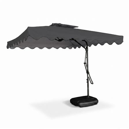 ELK CANTILEVER PARASOL WITH BASE DARK GREY 2.5X2.5X2.3M