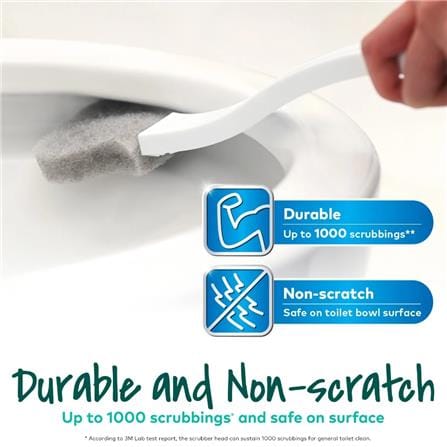 SCOTCH BRITE REPLACEABLE TOILET SCRUBBER (1 REUSABLE HANDLE + 2 REFILLS)