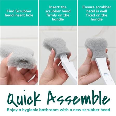 SCOTCH BRITE REPLACEABLE TOILET SCRUBBER (1 REUSABLE HANDLE + 2 REFILLS)