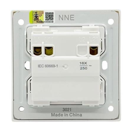 16A 250V 2 GANG 1 WAY SWITCH 3021 WHITE NNE