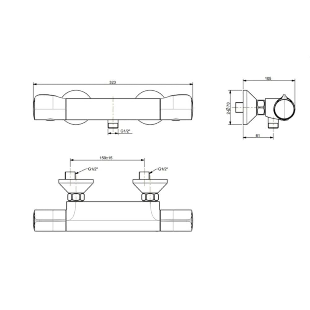 AMERICAN STANDARD TEMPTACION EXPOSED AUTO TEMPERATURE SHOWER FFAS4950-709500BC0