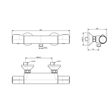 AMERICAN STANDARD TEMPTACION EXPOSED AUTO TEMPERATURE SHOWER FFAS4950-709500BC0