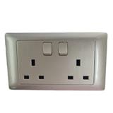 13A 250V 2 GANG SWITCH SOCKET CHAMPAGNE GOLD K813SDA-PS-D T&J
