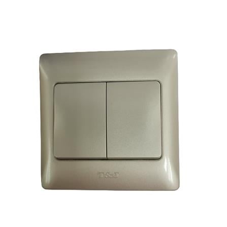 16A 250V 2 GANG 1 WAY SWITCH CHAMPAGNE GOLD K272-PS-D T&J