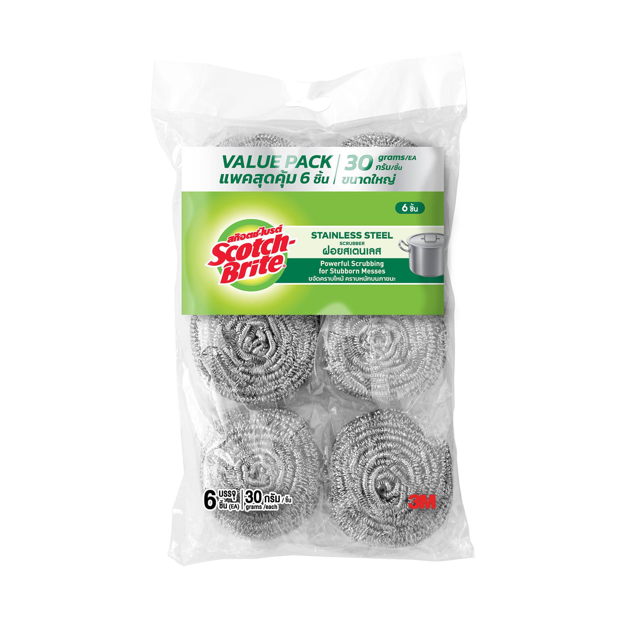 SCOTCH BRITE STAINLESS BALL 30G 6PCS/PACK