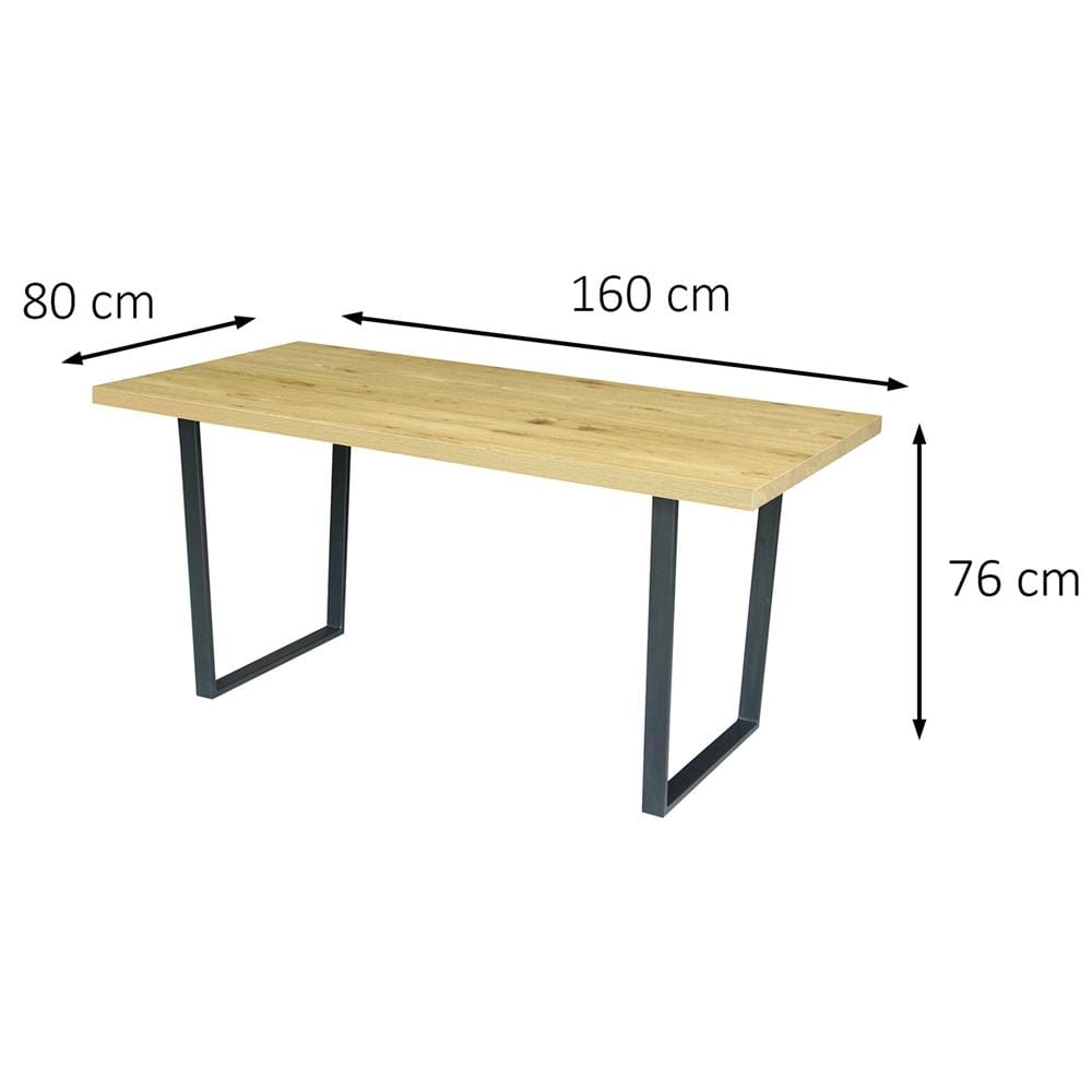 DINING TABLE FURDINI HARVEST 160CM NATURAL/BLACK
