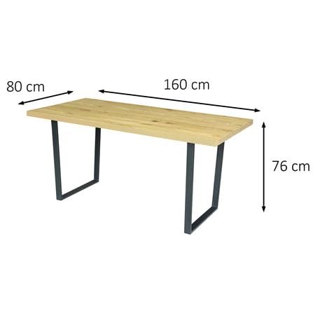 DINING TABLE FURDINI HARVEST 160CM NATURAL/BLACK