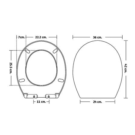 RASLAND SLOW CLOSING TOILET SEAT RA SHORT-COV