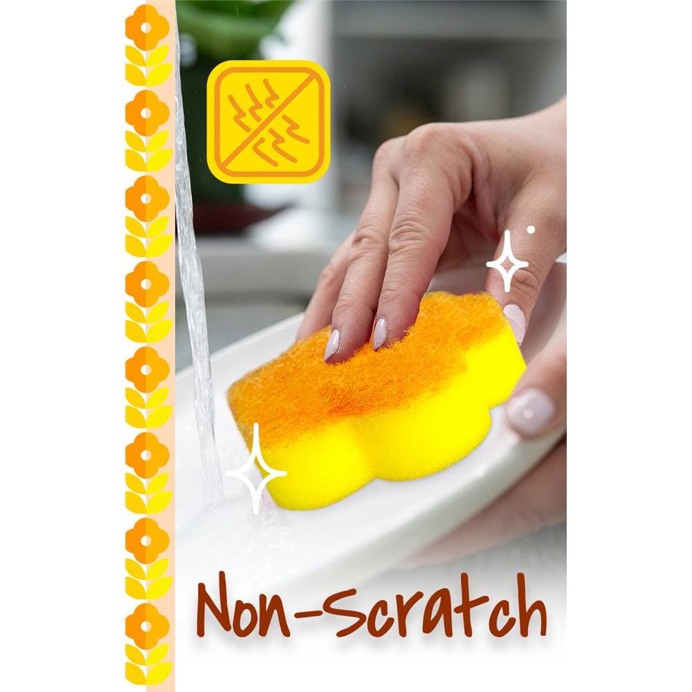 SCOCH BRITE 41Y EXP FLOWER SPONGE YELLOW 2PK