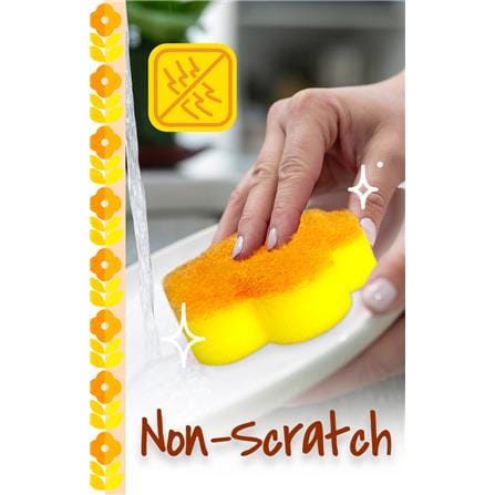 SCOCH BRITE 41Y EXP FLOWER SPONGE YELLOW 2PK