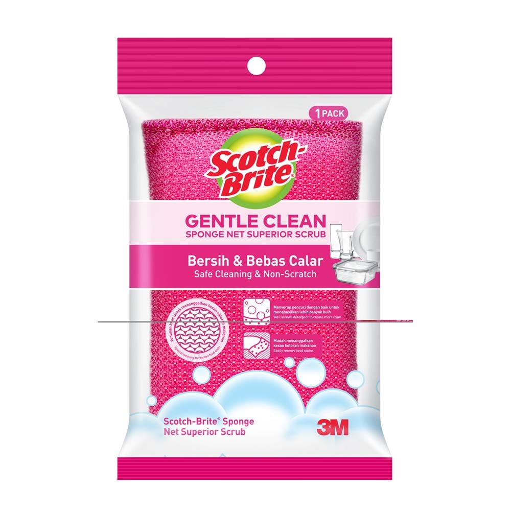 SCOTCH BRITE SPONGE NET SUPERIOR SCRUB PINK