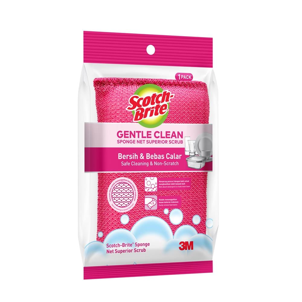 SCOTCH BRITE SPONGE NET SUPERIOR SCRUB PINK