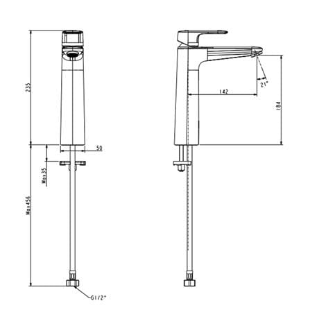 AMERICAN STANDARD LOVEN EXTENDED BASIN FAUCET FFAS1M07-101500BF0