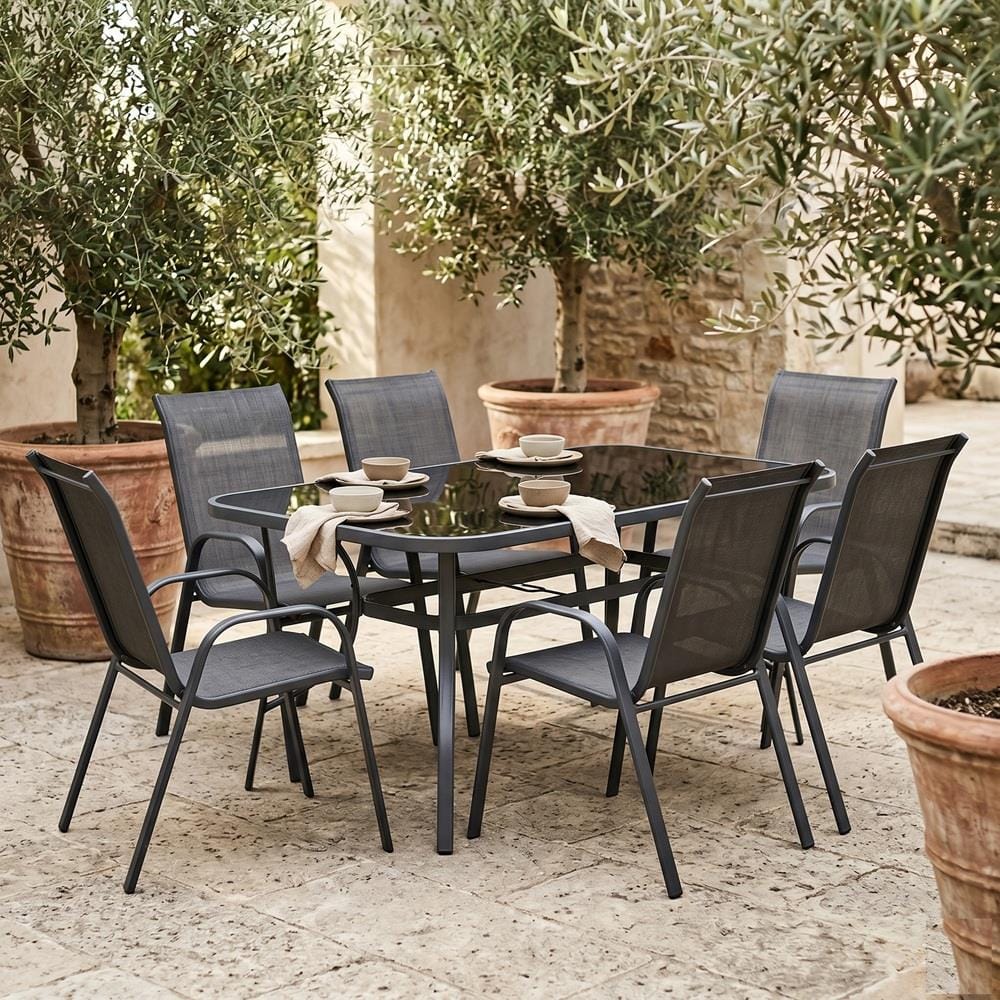 OKR MESH PATIO CHAIR BLACK (2 CHAIR/1EA)