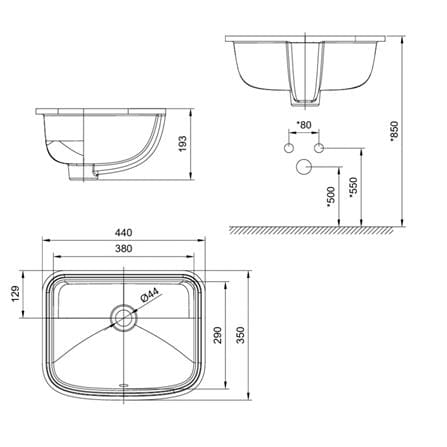 AMERICAN STANDARD LOVEN UNDER-COUNTER LAVA WASHBASIN 1016512080