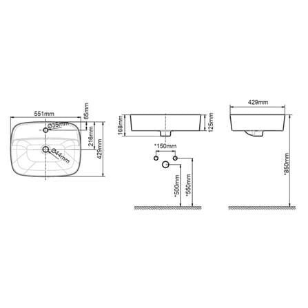 AMERICAN STANDARD SIGNATURE ABOVE COUNTER WASHBASIN CCAS0618-1010410F0