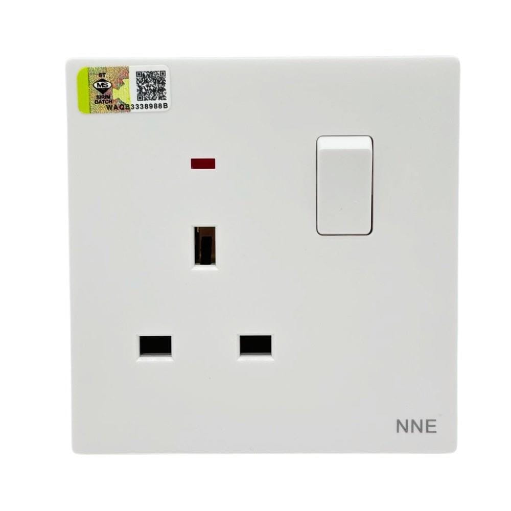13A 250V 1 GANG SWITCH SOCKET WITH NEON 3113N WHITE NNE